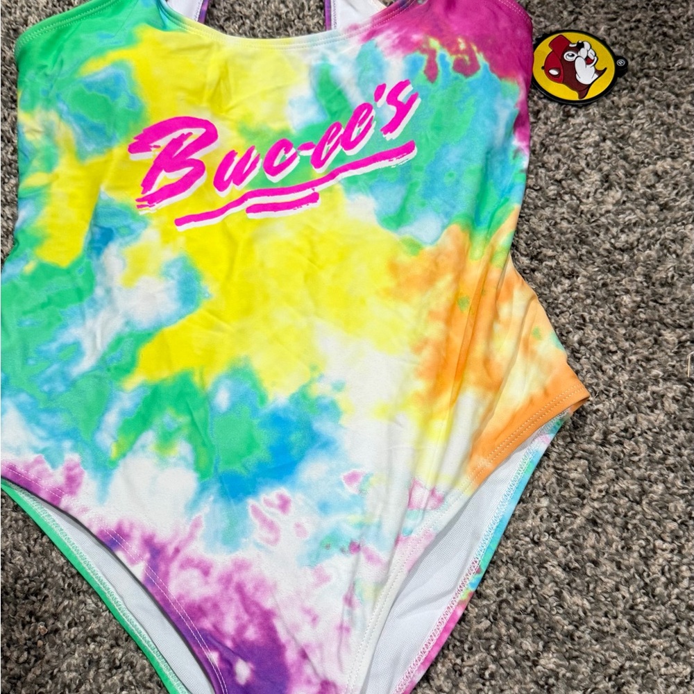 Bucc-ee's Tie-Dye Swimsuit, NEW with tags